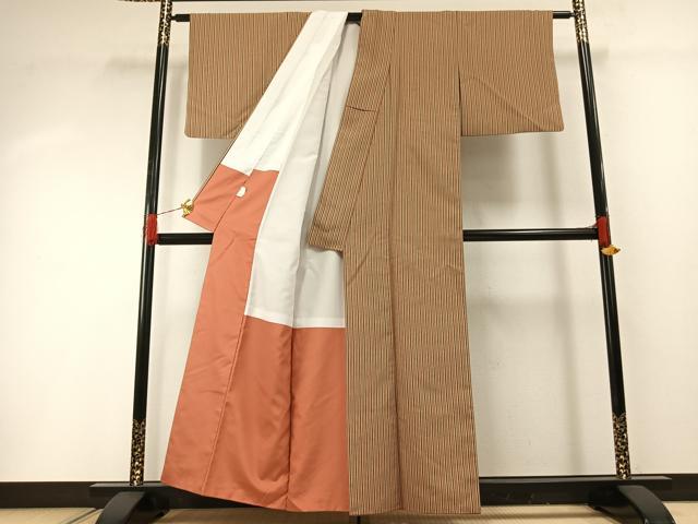 平和屋着物■小紋 縞 洗える着物 AABG1678fy
