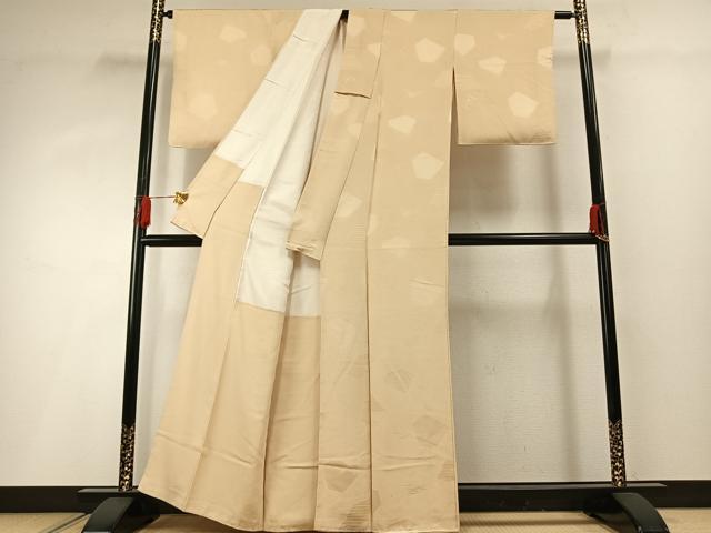 平和屋着物■上質な色無地 切嵌地紋 浅黄色 正絹 逸品 AABG1718fy