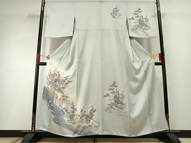 平和屋着物■訪問着 風景花文 暈し染め 金彩 正絹 逸品 AABG1721fy