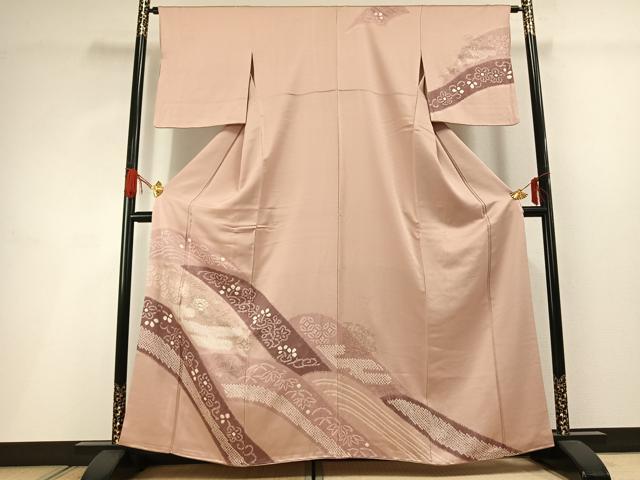 平和屋着物■訪問着 中国三大刺繍 相良刺繍 絞り 草花文 正絹 逸品 AABG1747fy
