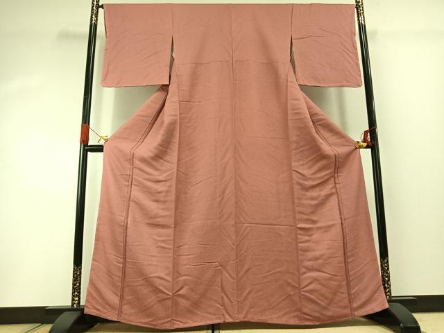 平和屋着物■上質な色無地 退紅色 正絹 逸品 未使用 AABG1764fy