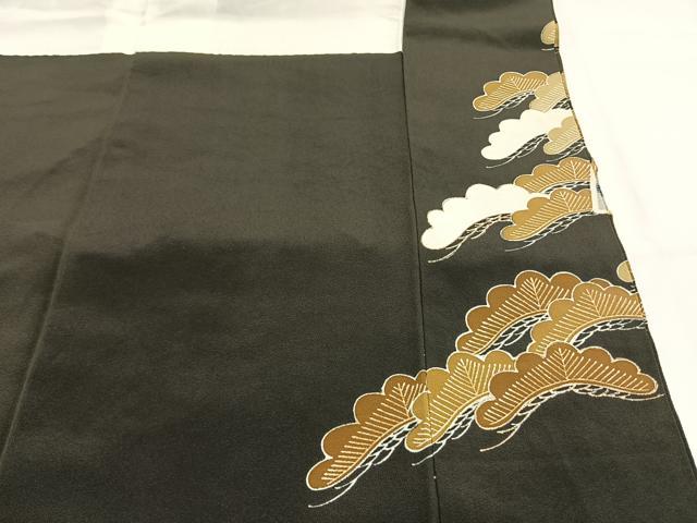 平和屋着物■豪華黒留袖 駒刺繍 花鳥文 暈し染め 金彩 正絹 逸品 AABG1766fy