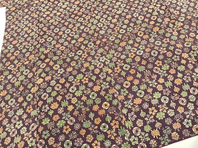 平和屋着物■上質な小紋 駒 草花文 正絹 逸品 AABG1844fy