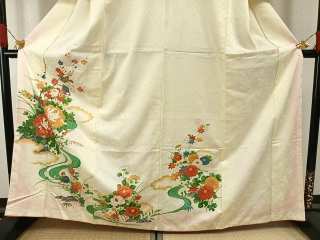 平和屋着物■訪問着 花鳥文 金彩 洗える着物 AABG1866fy