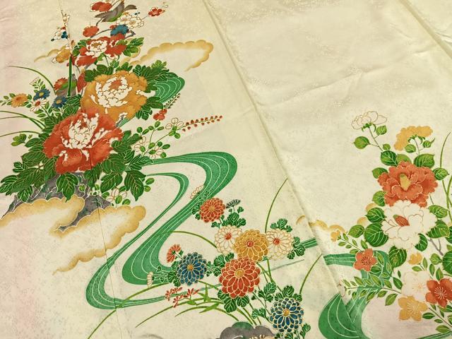 平和屋着物■訪問着 花鳥文 金彩 洗える着物 AABG1866fy