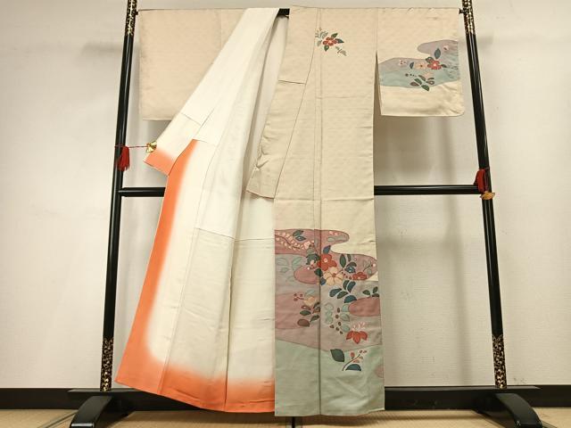 平和屋着物■訪問着 草花文 正絹 逸品 AABG1875fy