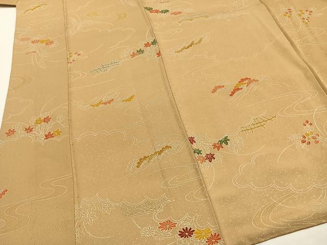 平和屋着物■上質な小紋 雲取り花文 正絹 逸品 AABG1888fy