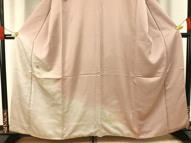 平和屋着物■訪問着 作家物 駒刺繍 松竹梅 暈し染め 金銀彩 金糸 正絹 逸品 AABG1905fy