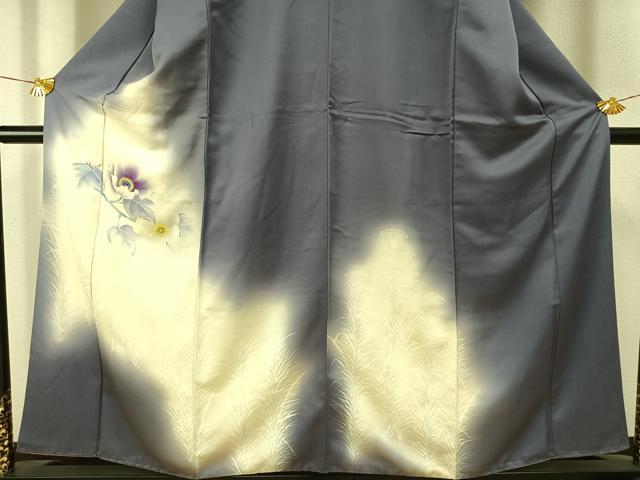 平和屋着物■訪問着 草花文 暈し染め 正絹 逸品 AABG1912fy