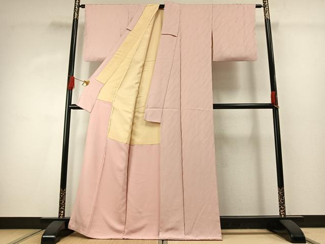 平和屋着物■上質な色無地 抽象地紋 虹色 正絹 逸品 AABG1950fy