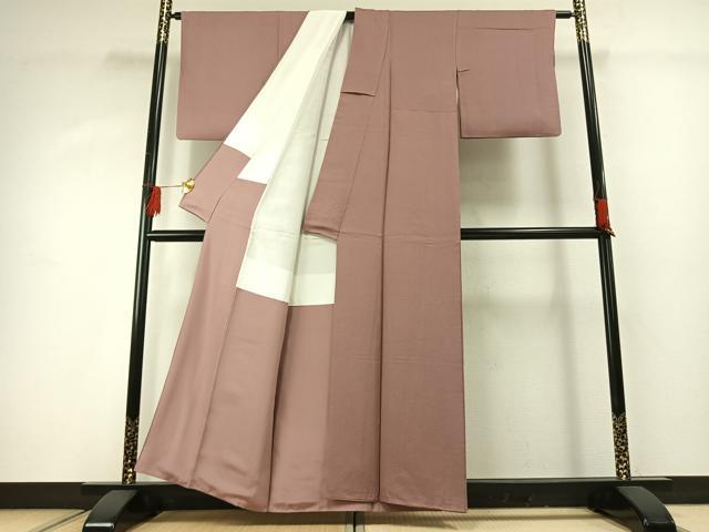 平和屋着物■上質な色無地 霞地紋 鴇浅葱色 正絹 逸品 AABG1958fy