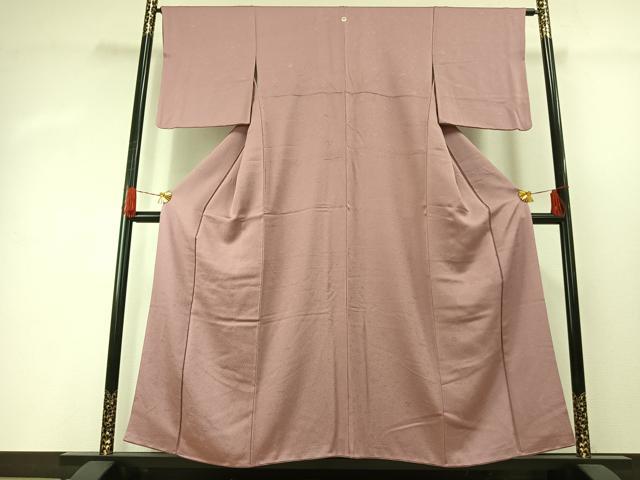 平和屋着物■上質な色無地 草花地紋 薄柿色 正絹 逸品 AABG1992fy