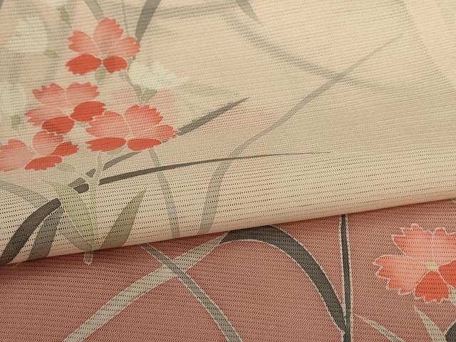 平和屋着物*夏物 訪問着 絽 友禅 草花文 暈し染め 正絹 逸品 AABG2006jd