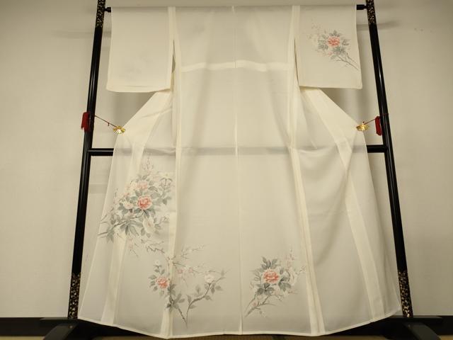 平和屋着物*夏物 訪問着 絽 手描き 草花文 正絹 逸品 未使用 AABG2013jd