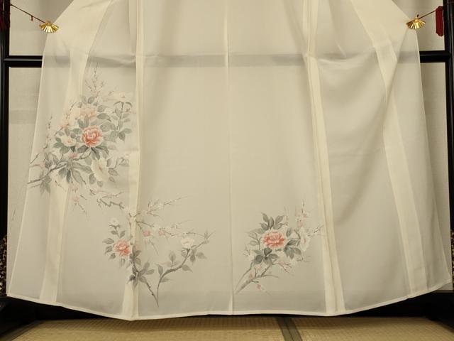 平和屋着物*夏物 訪問着 絽 手描き 草花文 正絹 逸品 未使用 AABG2013jd