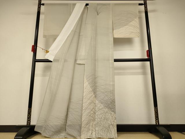 平和屋着物*夏物 本場大島紬 夏大島 訪問着 芝草文 正絹 逸品 AABG2023jd