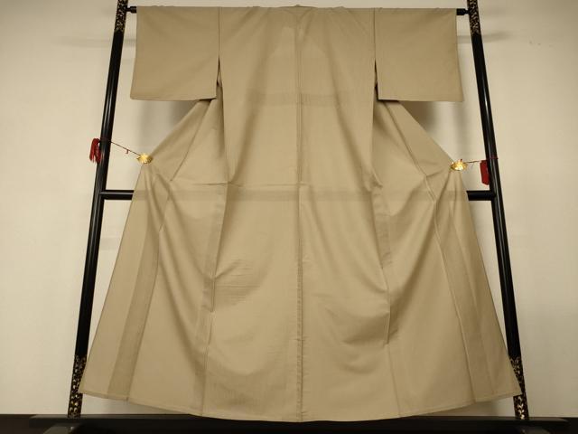 平和屋着物*夏物 色無地 絽 よろけ縞紋紗 枯色 正絹 逸品 AABG2026jd