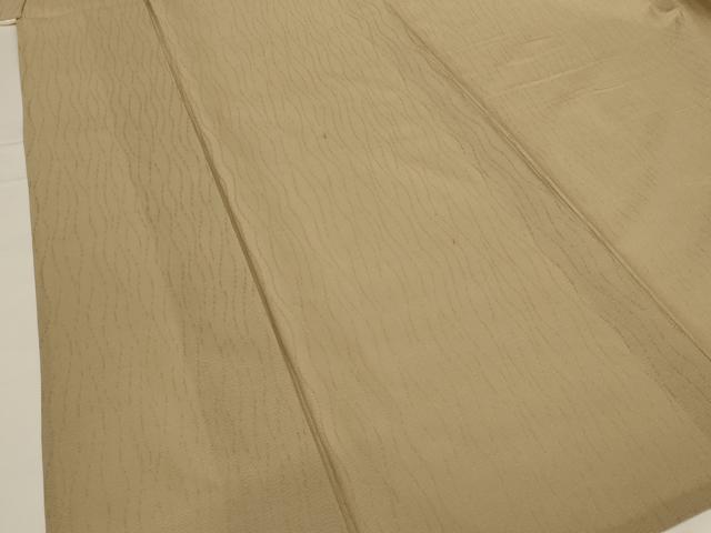 平和屋着物*夏物 色無地 絽 よろけ縞紋紗 枯色 正絹 逸品 AABG2026jd