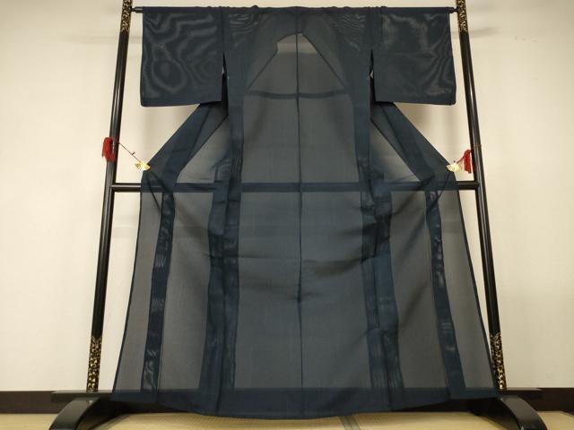 平和屋着物*夏物 色無地 縦絽 変わり縞 褐返色 正絹 逸品 AABG2031jd