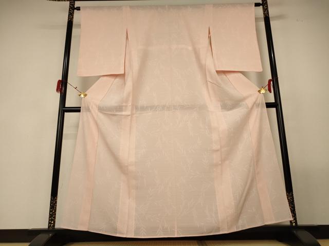 平和屋着物*夏物 色無地 絽 枝葉紋紗 洗柿色 正絹 逸品 AABG2033jd
