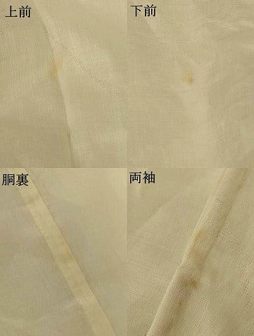 平和屋着物*夏物 長襦袢 草花紋紗 生成り色 麻 AABG2038jd