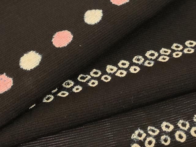 平和屋着物*夏物 小紋 絽 丸文 正絹 逸品 AABG2052jd