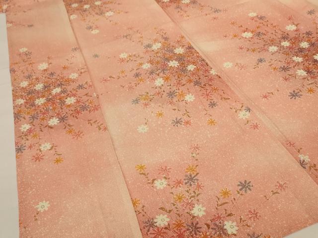 平和屋着物*夏物 小紋 絽 草花文 暈し染め 正絹 逸品 AABG2053jd