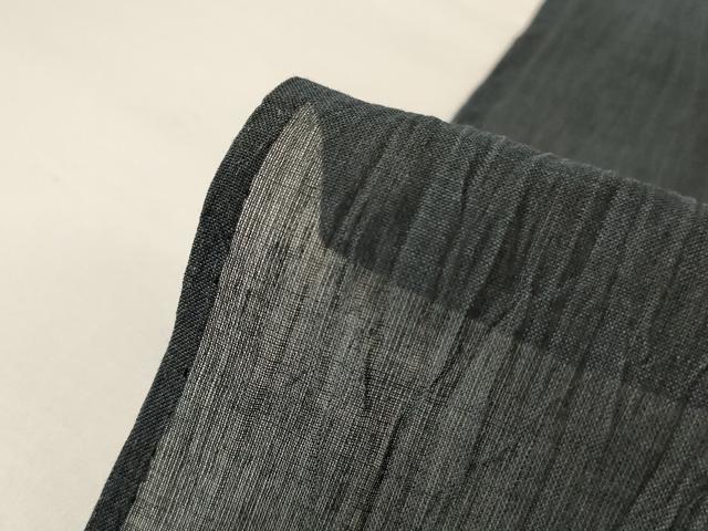 平和屋着物*夏物 男性 紗紬 ちぢみ織 藍墨茶色 正絹 逸品 AABG2061jd