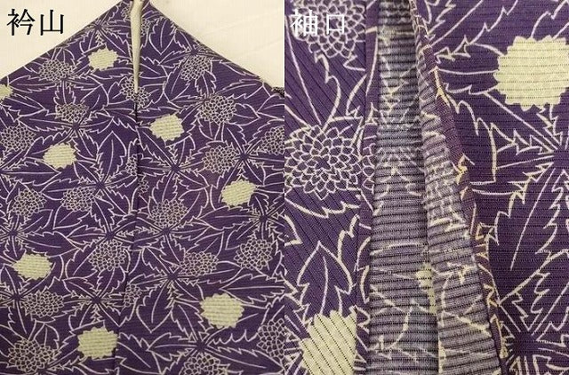 平和屋着物*夏物 小紋 絽 たんぽぽ 正絹 逸品 AABG2066jd