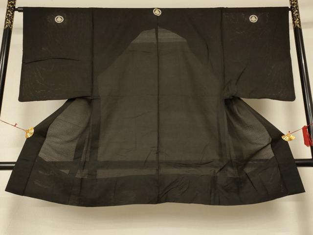 平和屋着物*夏物 男性 羽織 黒紋付 絽 正絹 逸品 AABG2067jd