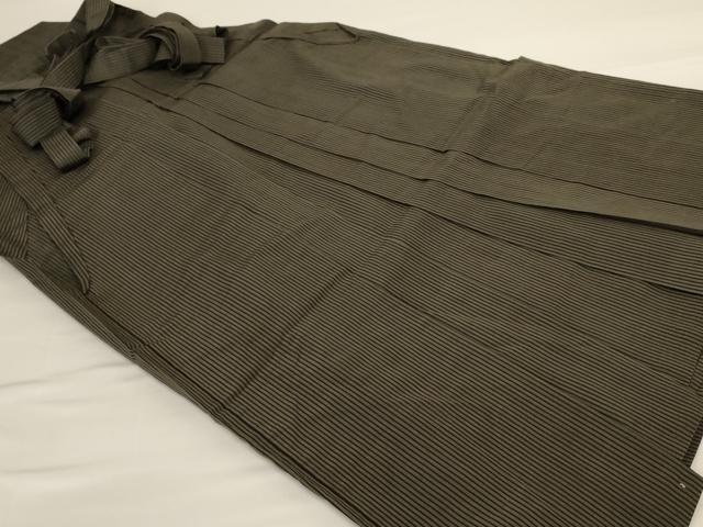 平和屋着物*夏物 男性 馬乗り袴 縞 正絹 逸品 AABG2071jd