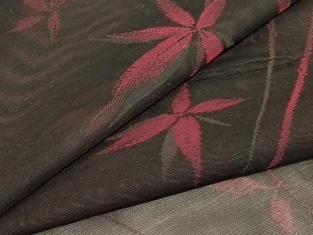 平和屋着物*夏物 小紋 紗 草花文 正絹 逸品 AABG2077jd