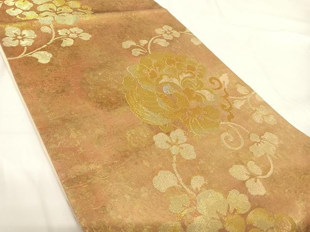 平和屋着物◎六通柄袋帯 花鳥文 金銀糸 正絹 逸品 AABG2105yx