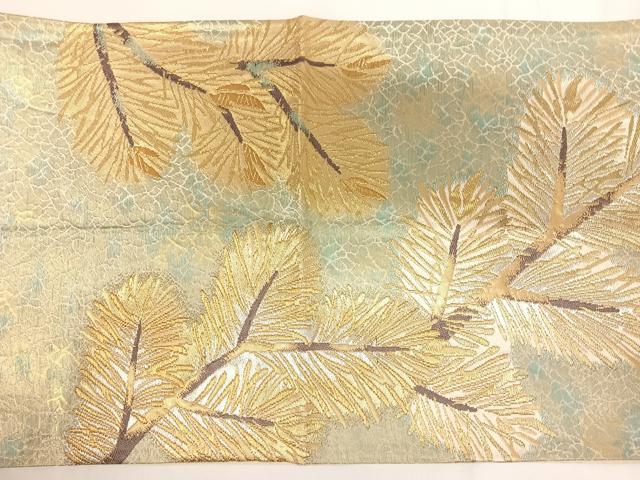 平和屋着物◎太鼓柄袋帯 唐織 松葉 金銀糸 正絹 逸品 AABG2107yx