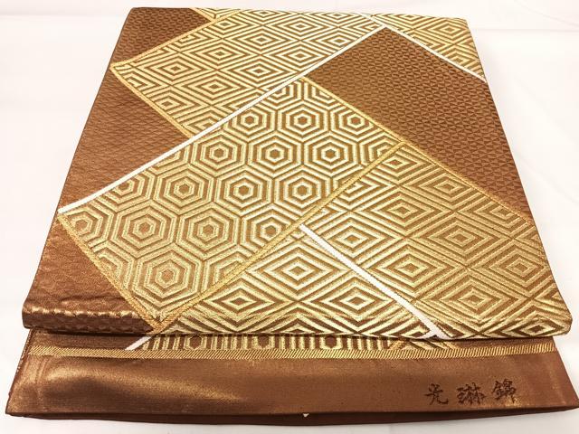 平和屋着物◎西陣 六通柄袋帯 光琳錦 吉祥文 金糸 正絹 逸品 AABG2158yx