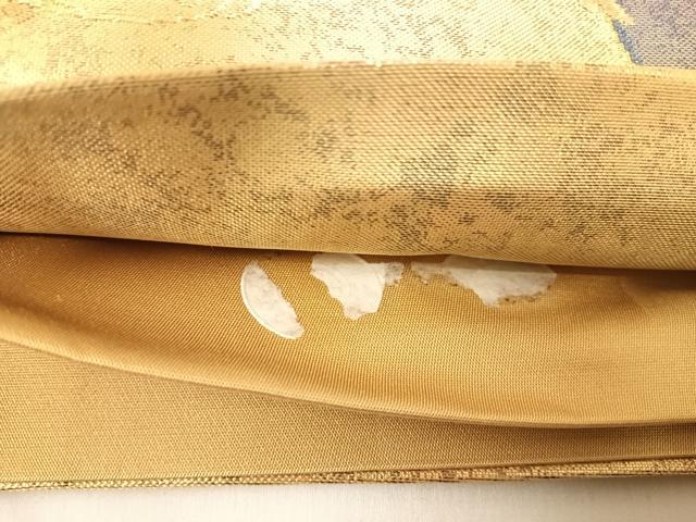 平和屋着物◎西陣 六通柄袋帯 唐織 小袖地紙重ね 金糸 正絹 逸品 AABG2173yx