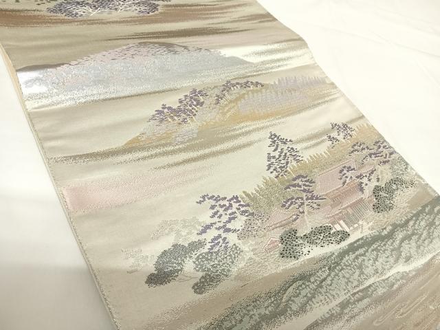 平和屋着物◎六通柄袋帯 宇治平等院 二重箔 正絹 逸品 AABG2270yx