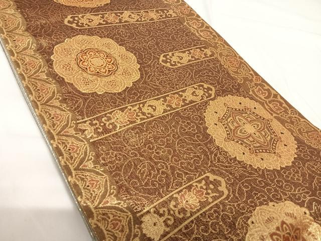 平和屋着物◎六通柄袋帯 正倉院華紋 金糸 正絹 逸品 AABG2321yx