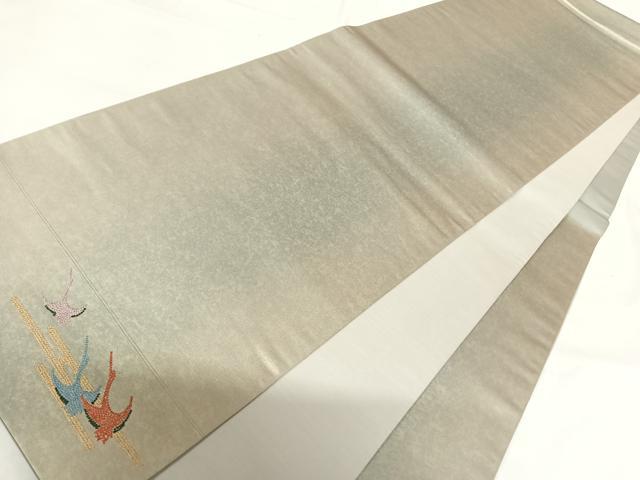 平和屋着物◎六通柄袋帯 霞文 ワンポイント 引箔 正絹 逸品 AABG2353yx
