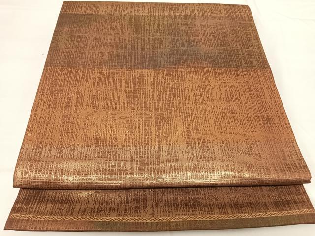 平和屋着物◎六通柄袋帯 横段文 金糸 正絹 逸品 AABG2401yx