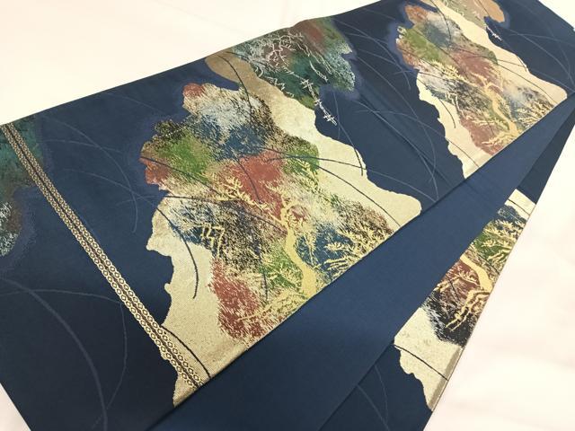 平和屋着物◎六通柄袋帯 道長文 金銀糸 正絹 逸品 AABG2518yx