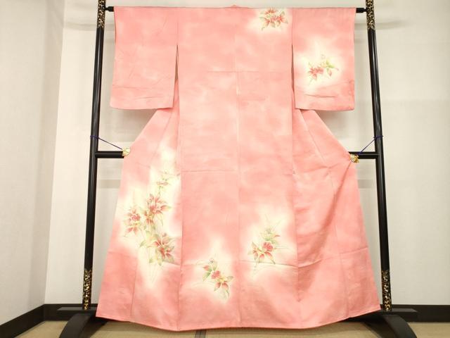 平和屋着物■訪問着 駒刺繍 草花文 暈し染め 金彩 正絹 逸品 AABG2526ck