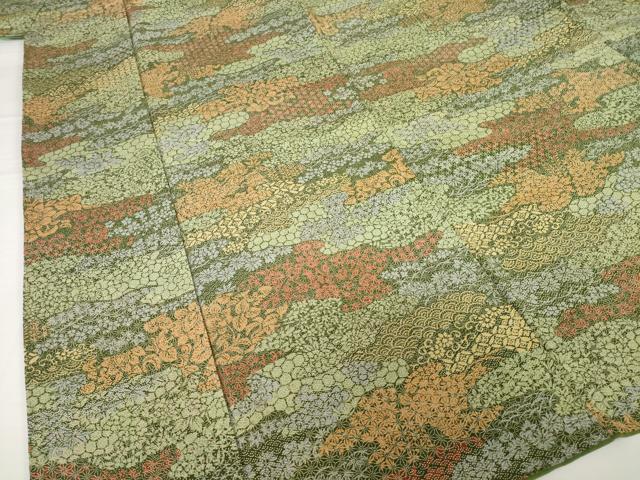平和屋着物■上質な小紋 切嵌花文 正絹 逸品 AABG2546ck
