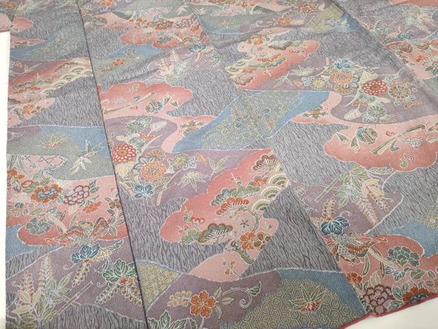 平和屋着物■上質な小紋 吉祥宝尽くし花文 正絹 逸品 AABG2548ck