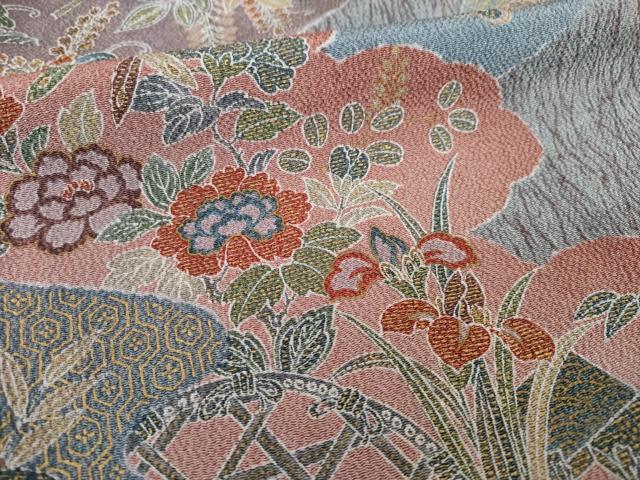 平和屋着物■上質な小紋 吉祥宝尽くし花文 正絹 逸品 AABG2548ck
