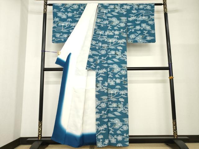 平和屋着物■上質な小紋 草花文 正絹 逸品 AABG2553ck