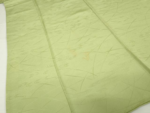 平和屋着物■上質な色無地 流水地紋 黄海松茶色 正絹 逸品 AABG2576ck