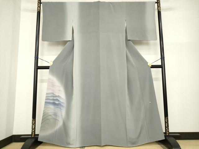 平和屋着物●京友禅工芸作家 小宮山彌一 訪問着 遠山風景文 暈し染め 正絹 逸品 AABG2638ck