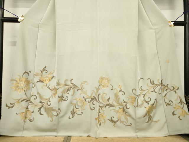 平和屋着物●ジャパンオートクチュール 渡辺雪三郎 訪問着 花唐草文 金彩 正絹 逸品 AABG2653ck