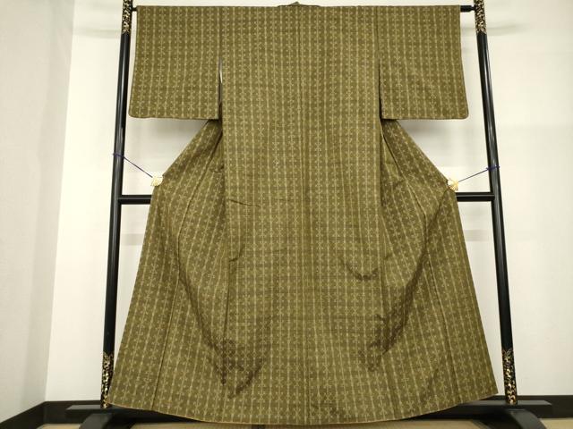 平和屋着物●花織 紬 近鉄百貨店扱い 正絹 逸品 AABG2660ck